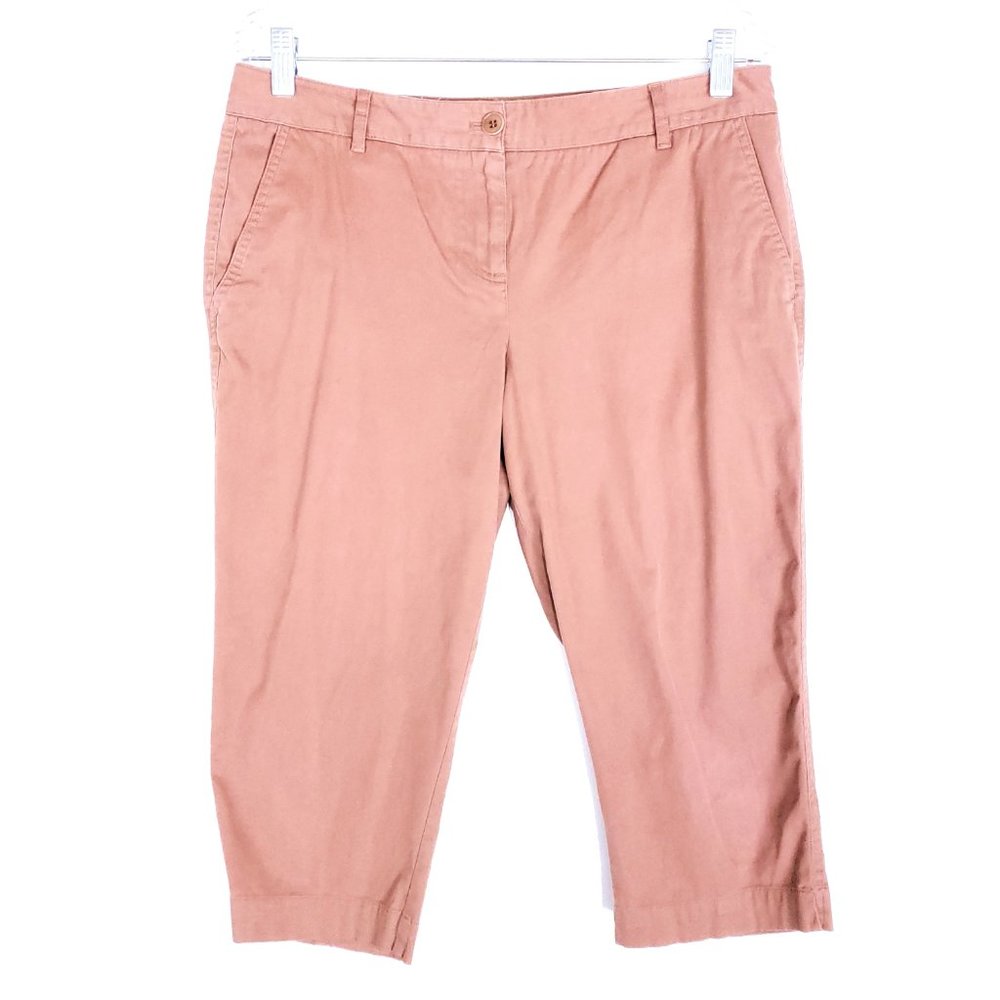 Talbots Signature Women Capri Pant Mid Rise Brown Size 10P Petites (32x17)